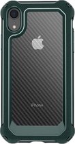 Backcover Shockproof Carbon Hoesje iPhone XR Legergroen - Telefoonhoesje - Smartphonehoesje - Zonder Screen Protector