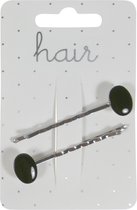 Haarspeld - Haarschuifje 5.0cm Glad Ovaal Ornament - Zwart - 2 stuks