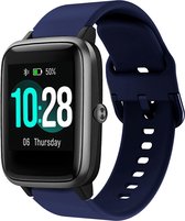 Siliconen Smartwatch bandje - Geschikt voor ID205L siliconen bandje - donkerblauw - Strap-it Horlogeband / Polsband / Armband