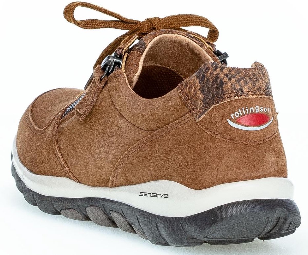 Gabor Rollingsoft Sensitive 46.951.63 Walking Shoes - Orange Mesh & Nubuck, Lightweight & Flexible With Removable Insoles