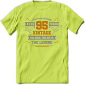 95 Jaar Legend T-Shirt | Goud - Zilver | Grappig Verjaardag Cadeau | Dames - Heren | - Groen - XXL