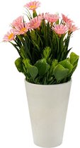 Ibergarden Kunstplant Madeliefjes 10 X 22 Cm Wit/groen/roze