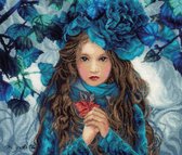 Blue flowers girl Eavenwave borduurpakket - Lanarte - pn-0188640