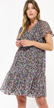 LOLALIZA Babydolljurk met bloemen - Oranje - Maat 38