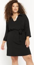 LOLALIZA Hemd jurk met driekwartsmouw - Zwart - Maat 38