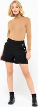 LOLALIZA Short met gouden officiersknopen - Zwart - Maat 44