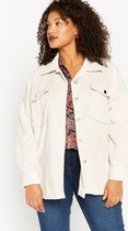LOLALIZA Corduroy jas - Ecru - Maat XL