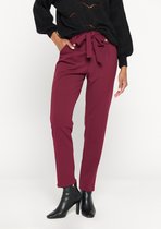 LOLALIZA Paperbag broek met ceintuur - Bordeaux - Maat 40