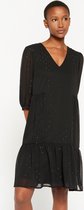 LOLALIZA Babydoll jurk met lurex detail - Zwart - Maat 42