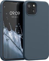 kwmobile telefoonhoesje voor Apple iPhone 13 - Hoesje met siliconen coating - Smartphone case in leisteen