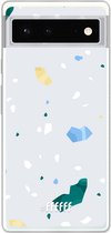 6F hoesje - geschikt voor Google Pixel 6 -  Transparant TPU Case - Terrazzo N°2 #ffffff