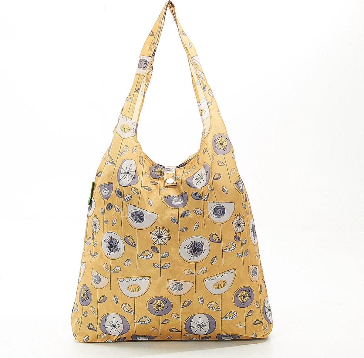 Eco Chic - Foldaway Shopper - A18MD - Mustard - 1950's Flower*