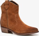 TwoDay suede dames cowboy western laarsjes - Cognac - Maat 38 - Echt leer