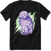 Dieren T-Shirt | Uil shirt Heren / Dames | Wildlife owl cadeau - Zwart - XL