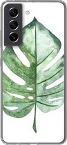 Coque Samsung Galaxy S21 FE - Aquarelle - Monstera - Feuille - Coque de téléphone en Siliconen