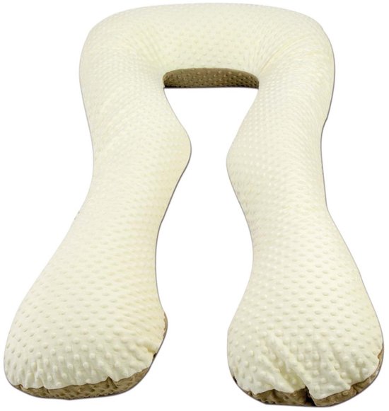 Zwangerschapskussen - 300 cm - minky dot - crème beige van Merkloos — afbeelding 3