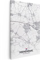 Artaza - Peinture sur Canevas - Carte de la ville Veenendaal en blanc - 40x60 - Petit - Photo sur Toile - Impression sur Toile