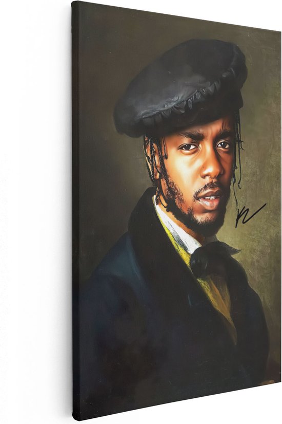 Artaza Canvas Schilderij Rapper Kendrick Lamar - 80x120 - Groot - Muurdecoratie - Canvas Print