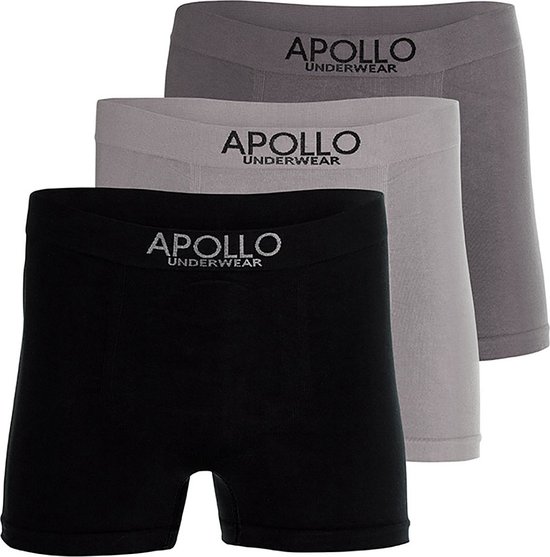 Apollo heren boxershorts naadloos | MAAT L | 3-pack | grijs | bol.com