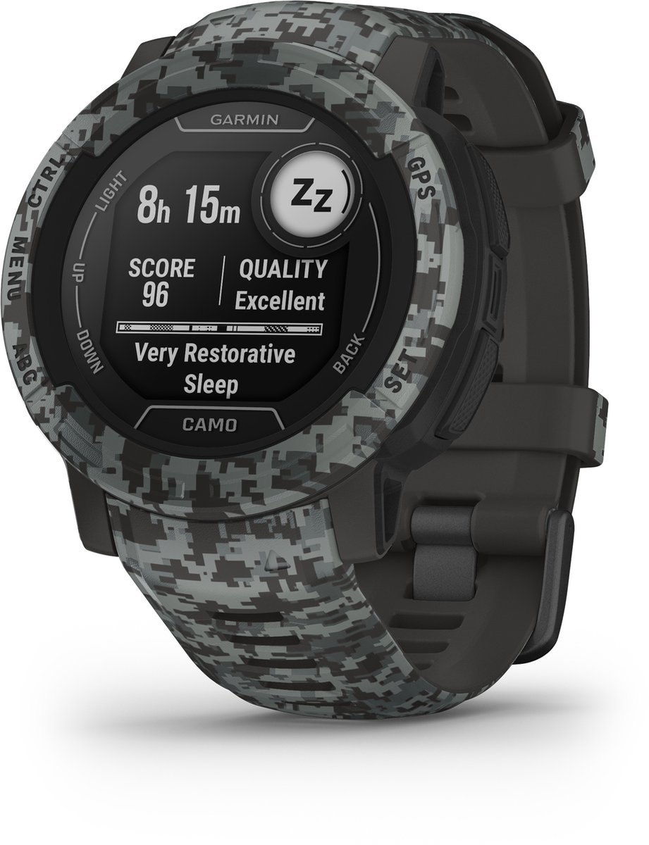 Afbeelding 2 van Garmin Instinct 2 - Sporthorloge met GPS - Smartwatch voor heren - 45mm - Camo Edition Graphite
