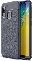 Samsung Galaxy A20e Hoesje - Mobigear - Luxury Serie - TPU Backcover - Marineblauw - Hoesje Geschikt Voor Samsung Galaxy A20e