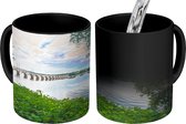 Magische Mok - Foto op Warmte Mok - Trein over brug bij de Susquehanna rivier, Pennsylvania, VS - 350 ML - Uitdeelcadeautjes