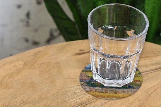 Sous-verres - Ronds - La Récolte - Peinture de Vincent van Gogh - 10x10 cm - 6 pièces