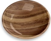 Tarhong voerbak kat acacia houtprint melamine (13,5X13,5X3 CM 180 ML)