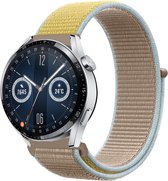 Strap-it Nylon smartwatch bandje - geschikt voor Huawei Watch GT / GT 2 / GT 3 / GT 3 Pro 46mm / GT 2 Pro / GT Runner / Watch 3 & 3 Pro - camel