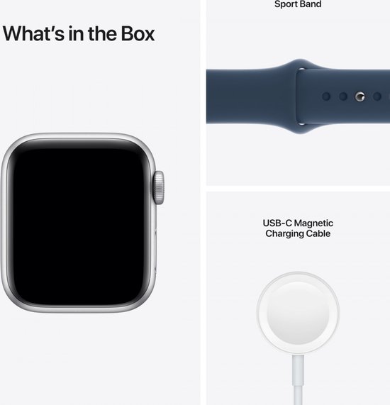 Apple Watch SE 2021 - Smartwatch dames en heren - 40mm - Zilver