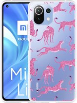 Xiaomi Mi 11 Lite / 11 Lite 5G NE Hoesje Roze Cheeta's - Designed by Cazy