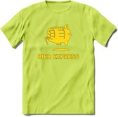 Bier express T-Shirt | Unisex Kleding | Dames - Heren Feest shirt | Drank | Grappig Verjaardag Cadeau tekst | - Groen - L