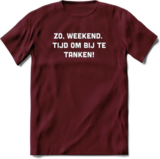 Weekend Bier T-Shirt | Unisex Kleding | Dames - Heren Feest shirt | Drank | Grappig Verjaardag Cadeau tekst | - Burgundy - M