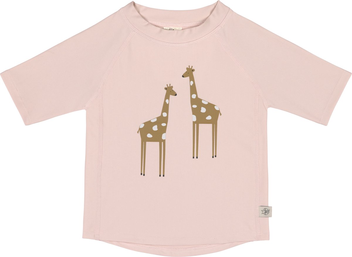 Lässig - UV - Shirt met korte mouwen voor kinderen - Giraffe - Poederroze - maat 62 - 68cm