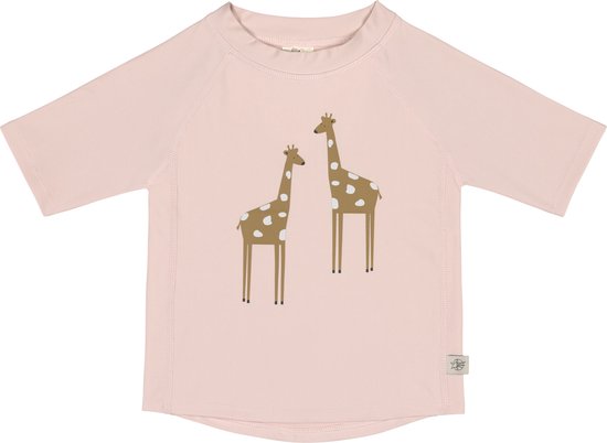 Lässig - UV-Shirt met korte mouwen voor kinderen - Giraffe - Poederroze - maat 62-68cm