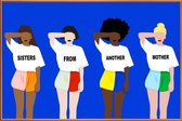 JUNIQE - Poster met kunststof lijst Sisters from Another Mother -13x18