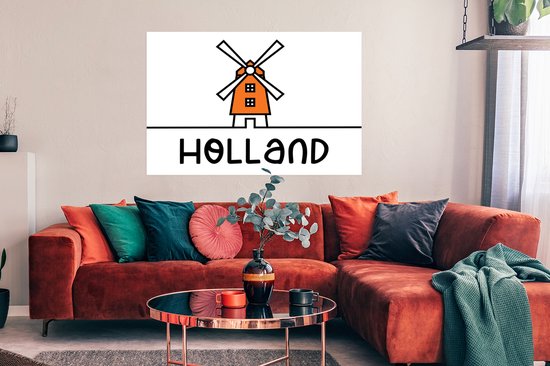 Moulin à affiches - Oranje - Wit - Holland - 120x90 cm