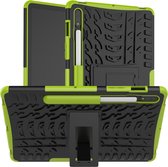 Case2go - Tablet Hoes geschikt voor Samsung Galaxy Tab S8 (2022) - Schokbestendige Back Cover - Met pencil houder - Groen