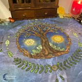 Tarot kleed Altaarkleed Levensboom Katoenen Kleed - Sacred Space - Altaardecoratie - Hekserij - Katoenen kleed - Spiritualiteit - Tree of Life