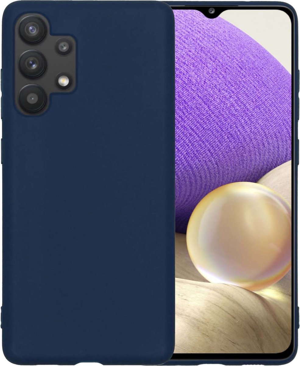 Hoesje - Geschikt voor Samsung Galaxy A32 4G - Sterk & Shockproof - Hoes Cover - Siliconen Case - Telefoonhoesjes - Donkerblauw