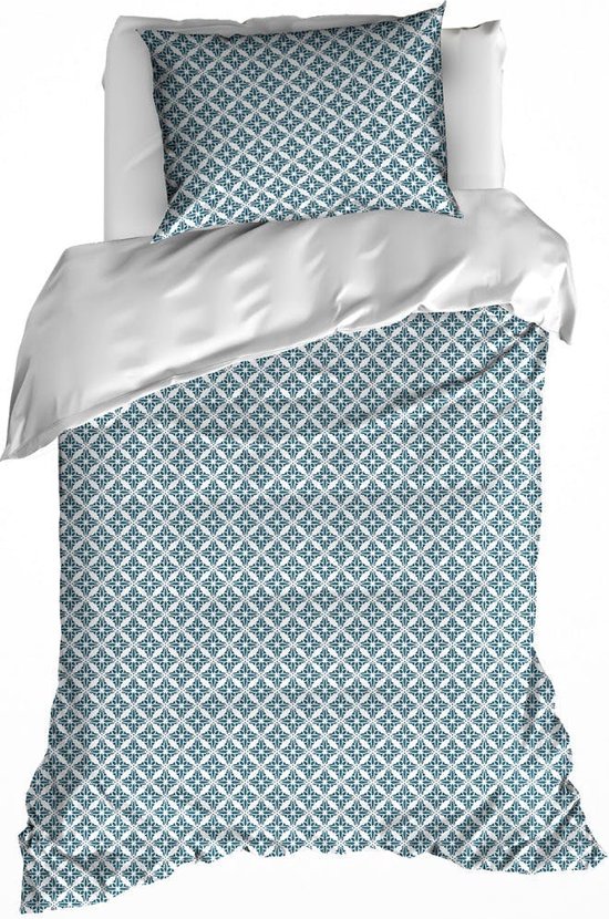 Le Linge De Jules Beddengoedset - Katoen Blauw/Geel 240x260 Cm Voor Tweepersoonsbed