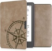 Étui kwmobile pour Kobo Aura Edition 2 - Étui pour liseuse en marron - Design Compass Vintage