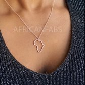 Afrika Ketting / halsketting / hanger - Afrikaans continent Africa - Rose goud