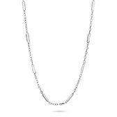 Twice As Nice Halsketting in zilver, schakelketting met rechthoekjes 40 cm