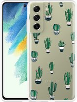Hoesje Geschikt voor Samsung Galaxy S21 FE Cactus
