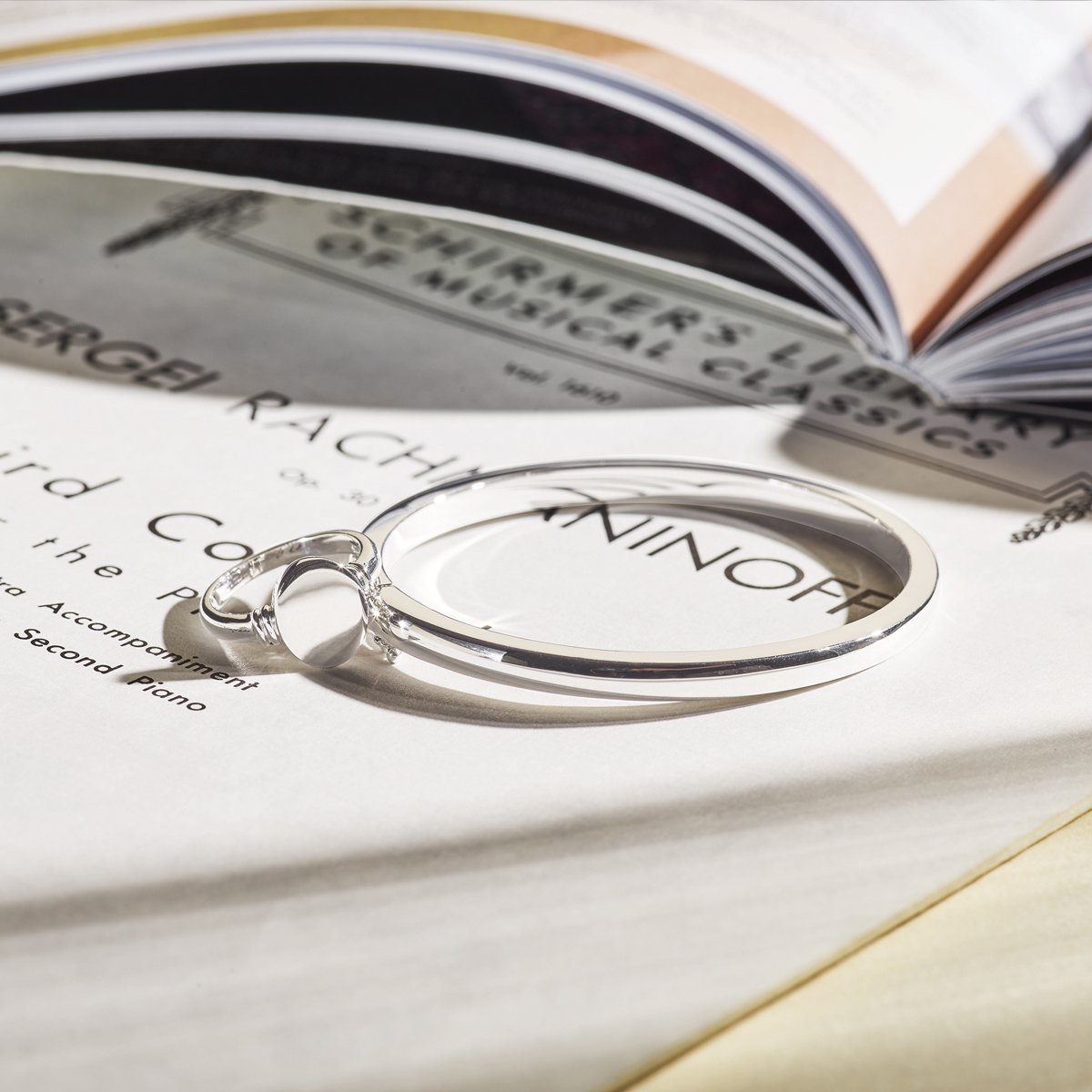 The Jewelry Collection Bangle Scharnier Bolle Buis 4 X 60 mm - Zilver Gerhodineerd