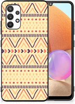 Telefoonhoesje Samsung Galaxy A32 4G | A32 5G Enterprise Editie Leuk Case met Zwarte rand Aztec Yellow