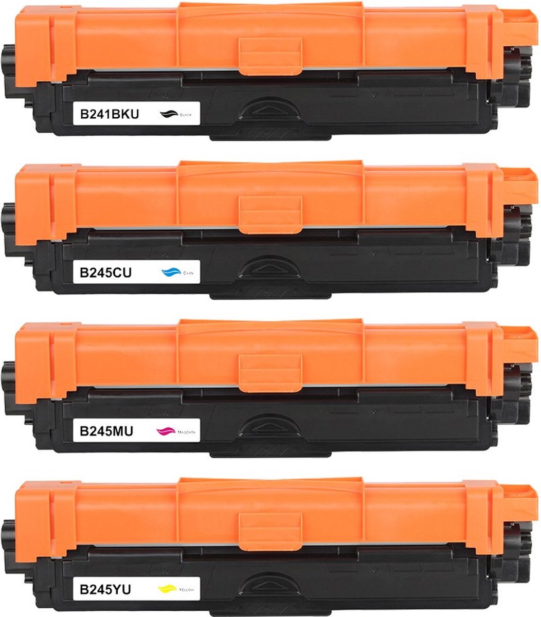 Brother TN-241BK,TN-242 / TN-245C,TN-246 - Toner Multipack 4-delig - 1x Zwart, 1x Cyaan, 1x Magenta, 1x Geel - Huismerk Compatible - Geschikt voor Brother DCP-9020CDW Brother HL-3140CW Brother HL-3142CW Brother HL-3150CDW Brother HL-3152CDW