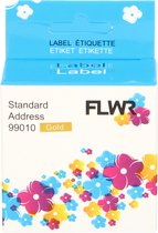 FLWR - Labels / Dymo 99010 / goud / Geschikt voor Dymo