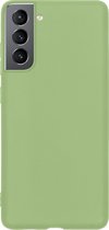 Hoesje Geschikt voor Samsung S21 FE Hoesje Siliconen Cover Case - Hoes Geschikt voor Samsung Galaxy S21 FE Hoes Back Case - Groen